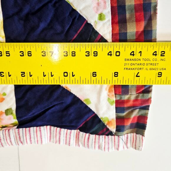 Vintage 1960s Floral Windmill Pinwheel Pattern Handmade Quilt 57x42" Cottagecore - Picture 5 of 6